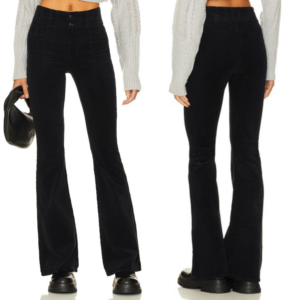 Free People Black High-Rise Flare Jeans